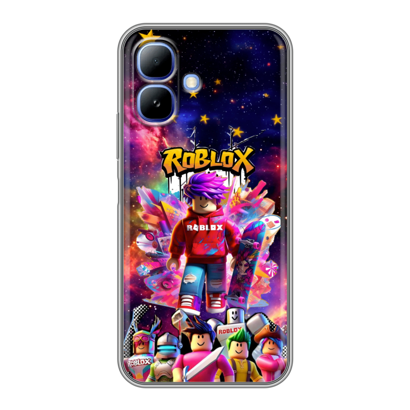 Силиконовый чехол на Infinix Smart 20 с принтом Roblox Роблокс Силиконовый чехол на Infinix Smart 20 с принтом Roblox Роблокс