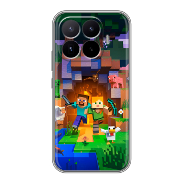 Силиконовый чехол на Xiaomi 17T с принтом Майнкрафт Minecraft Силиконовый чехол на Xiaomi 17T с принтом Майнкрафт Minecraft