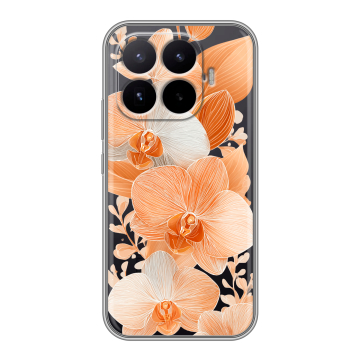 Силиконовый чехол на Xiaomi 17T с принтом Бежевые цветы Силиконовый чехол на Xiaomi 17T с принтом Бежевые цветы
