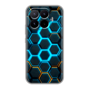 Силиконовый чехол на Xiaomi 17T с принтом Неоновые соты Силиконовый чехол на Xiaomi 17T с принтом Неоновые соты