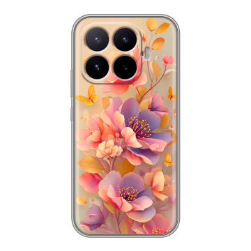 Силиконовый чехол на Xiaomi 17T с принтом Цветы и бабочки