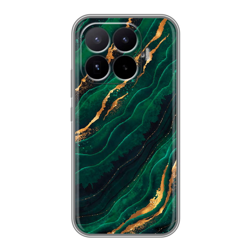 Силиконовый чехол на Xiaomi 17T с принтом Мрамор зеленое золото Силиконовый чехол на Xiaomi 17T с принтом Мрамор зеленое золото