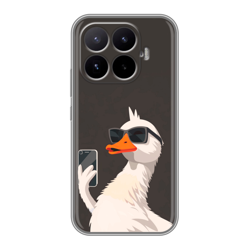 Силиконовый чехол на Xiaomi 17T с принтом утка в очках Силиконовый чехол на Xiaomi 17T с принтом утка в очках