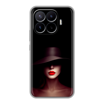 Силиконовый чехол на Xiaomi 17T Pro с принтом Девушка в шляпе Силиконовый чехол на Xiaomi 17T Pro с принтом Девушка в шляпе