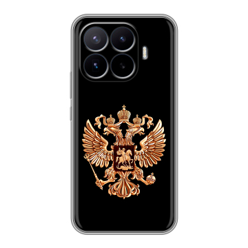 Силиконовый чехол на Xiaomi 17T Pro с принтом Герб России золотой Силиконовый чехол на Xiaomi 17T Pro с принтом Герб России золотой