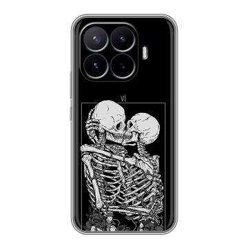 Силиконовый чехол на Xiaomi 17T Pro с принтом Поцелуй скелетов Силиконовый чехол на Xiaomi 17T Pro с принтом Поцелуй скелетов