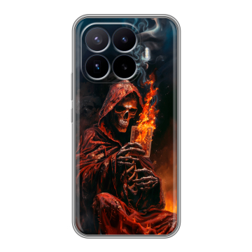 Силиконовый чехол на Xiaomi 17T Pro с принтом Скелет и карты