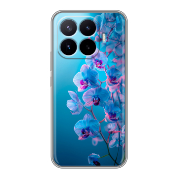 Силиконовый чехол на Xiaomi 17T Pro с принтом голубые орхидеи