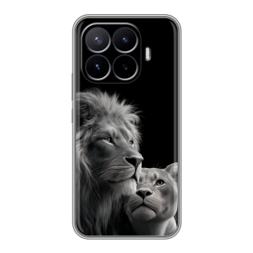 Силиконовый чехол на Xiaomi 17T Pro с принтом Лев кошки Силиконовый чехол на Xiaomi 17T Pro с принтом Лев кошки
