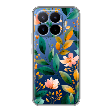 Силиконовый чехол на Xiaomi 17T Pro с принтом Цветы паттерн Силиконовый чехол на Xiaomi 17T Pro с принтом Цветы паттерн