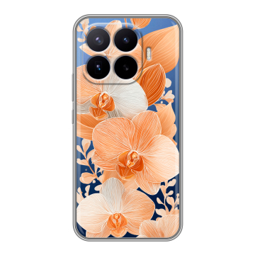 Силиконовый чехол на Xiaomi 17T Pro с принтом Бежевые цветы Силиконовый чехол на Xiaomi 17T Pro с принтом Бежевые цветы