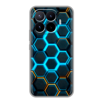 Силиконовый чехол на Xiaomi 17T Pro с принтом Неоновые соты Силиконовый чехол на Xiaomi 17T Pro с принтом Неоновые соты