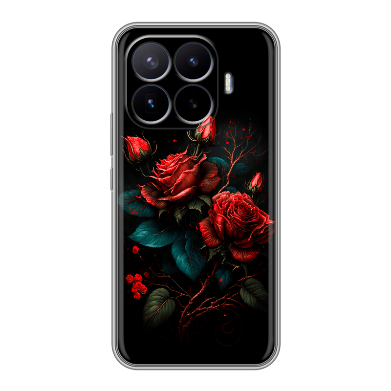 Силиконовый чехол на Xiaomi 17T Pro с принтом Розы красные Силиконовый чехол на Xiaomi 17T Pro с принтом Розы красные