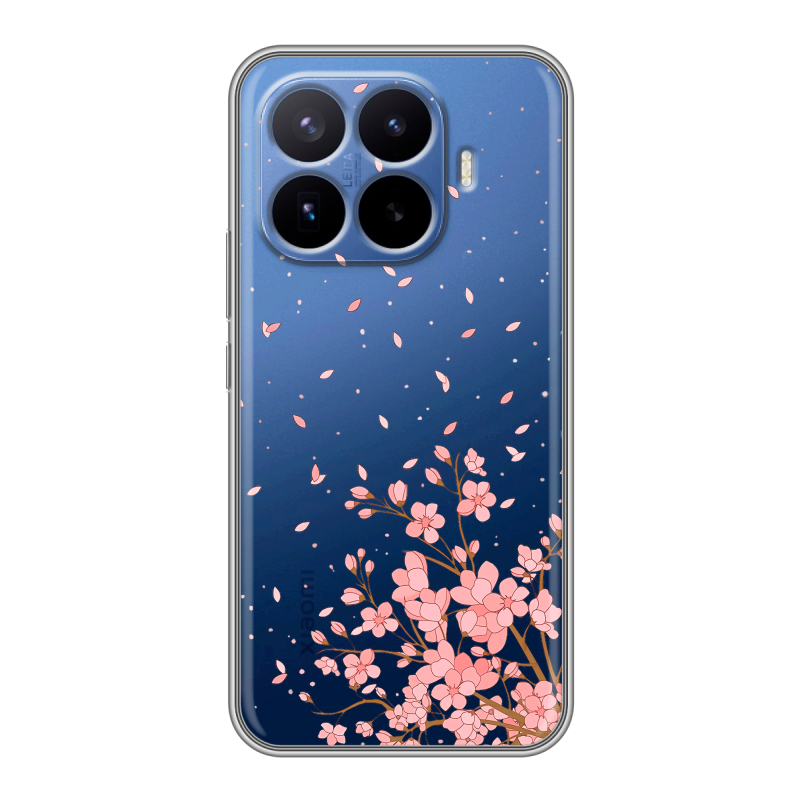 Силиконовый чехол на Xiaomi 17T Pro с принтом Ветка сакуры Силиконовый чехол на Xiaomi 17T Pro с принтом Ветка сакуры