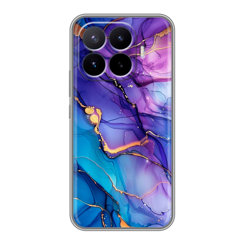 Силиконовый чехол на Xiaomi 17T Pro с принтом синий мрамор Силиконовый чехол на Xiaomi 17T Pro с принтом синий мрамор