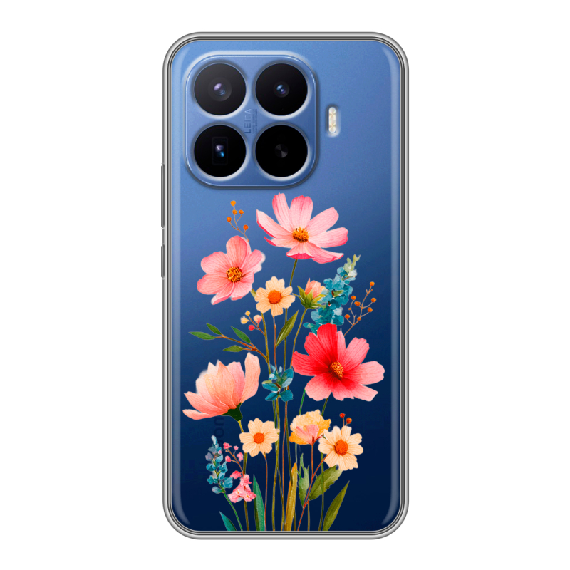 Силиконовый чехол на Xiaomi 17T Pro с принтом Цветы Силиконовый чехол на Xiaomi 17T Pro с принтом Цветы