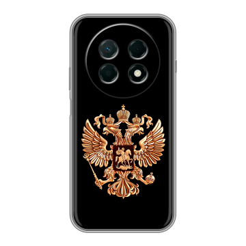 Силиконовый чехол на Huawei Nova 15 Max с принтом Герб России золотой