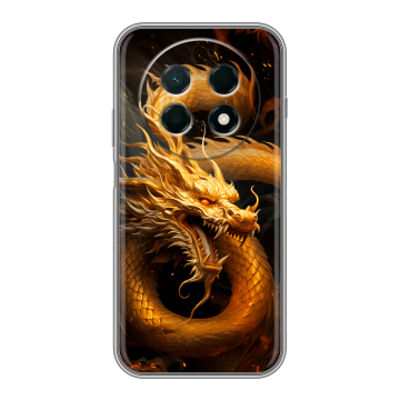 Силиконовый чехол на Huawei Nova 15 Max с принтом Золотой дракон
