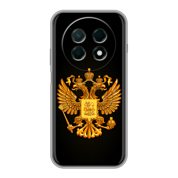 Силиконовый чехол на Huawei Nova 15 Max с принтом Герб России желтый