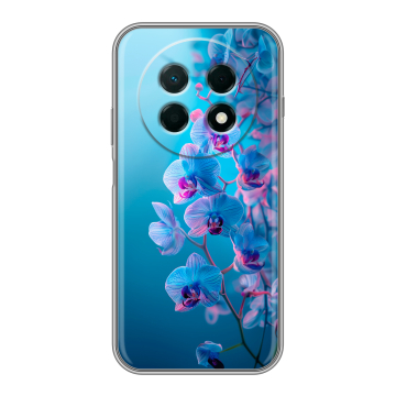 Силиконовый чехол на Huawei Nova 15 Max с принтом голубые орхидеи
