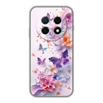 Силиконовый чехол на Huawei Nova 15 Max с принтом цветы бабочки