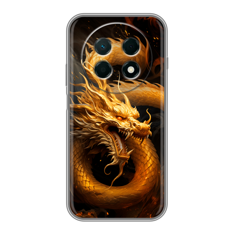 Силиконовый чехол на Huawei Nova 15 Max с принтом Золотой дракон Силиконовый чехол на Huawei Nova 15 Max с принтом Золотой дракон