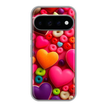 Силиконовый чехол на Google Pixel 11 Pro с принтом Сердечки
