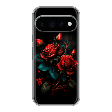 Силиконовый чехол на Google Pixel 11 Pro с принтом Розы красные Силиконовый чехол на Google Pixel 11 Pro с принтом Розы красные