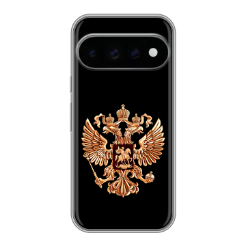 Силиконовый чехол на Google Pixel 11 Pro с принтом Герб России золотой Силиконовый чехол на Google Pixel 11 Pro с принтом Герб России золотой