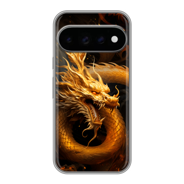 Силиконовый чехол на Google Pixel 11 Pro с принтом Золотой дракон Силиконовый чехол на Google Pixel 11 Pro с принтом Золотой дракон