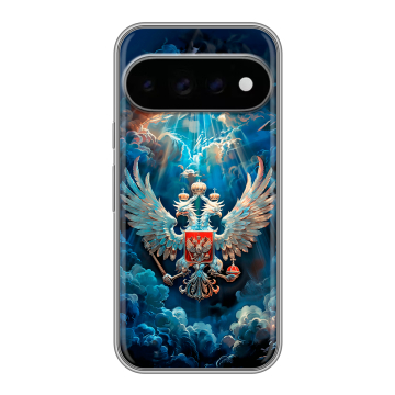 Силиконовый чехол на Google Pixel 11 Pro с принтом Герб флаг России Силиконовый чехол на Google Pixel 11 Pro с принтом Герб флаг России