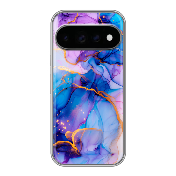 Силиконовый чехол на Google Pixel 11 Pro с принтом синий мрамор Силиконовый чехол на Google Pixel 11 Pro с принтом синий мрамор