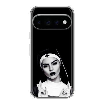 Силиконовый чехол на Google Pixel 11 Pro с принтом монашка Силиконовый чехол на Google Pixel 11 Pro с принтом монашка