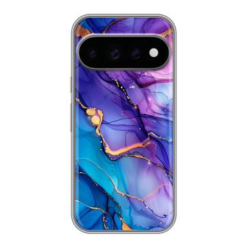 Силиконовый чехол на Google Pixel 11 Pro с принтом синий мрамор Силиконовый чехол на Google Pixel 11 Pro с принтом синий мрамор