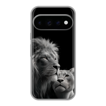 Силиконовый чехол на Google Pixel 11 Pro с принтом Лев кошки