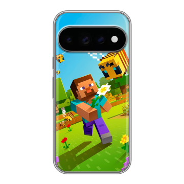 Силиконовый чехол на Google Pixel 11 Pro с принтом Майнкрафт Minecraft