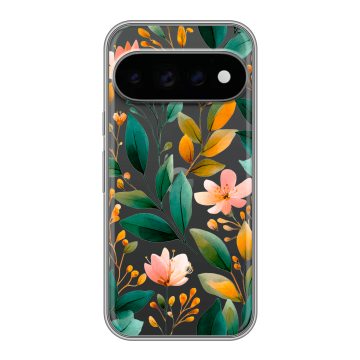 Силиконовый чехол на Google Pixel 11 Pro с принтом Цветы паттерн