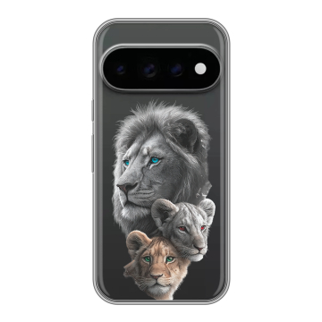 Силиконовый чехол на Google Pixel 11 Pro с принтом Львы
