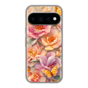 Силиконовый чехол на Google Pixel 11 Pro с принтом Цветы и бабочки