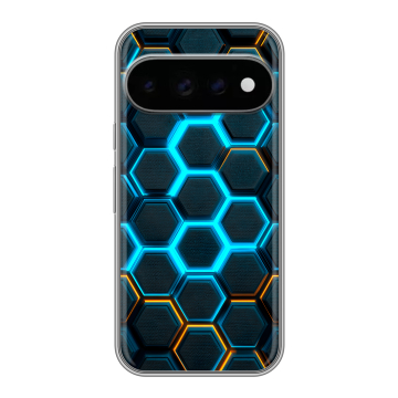 Силиконовый чехол на Google Pixel 11 Pro с принтом Неоновые соты