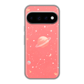 Силиконовый чехол на Google Pixel 11 Pro с принтом Розовый космос