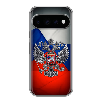 Силиконовый чехол на Google Pixel 11 Pro с принтом Флаг России Силиконовый чехол на Google Pixel 11 Pro с принтом Флаг России