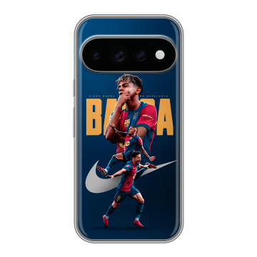 Силиконовый чехол на Google Pixel 11 Pro с принтом Барселона Barca Yamal Силиконовый чехол на Google Pixel 11 Pro с принтом Барселона Barca Yamal