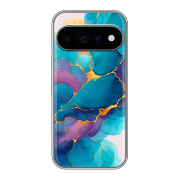 Силиконовый чехол на Google Pixel 11 Pro с принтом Мрамор блестки