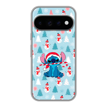 Силиконовый чехол на Google Pixel 11 Pro с принтом Стич Новый год