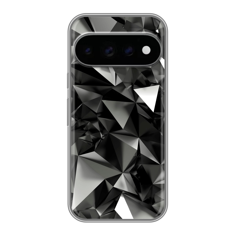 Силиконовый чехол на Google Pixel 11 Pro с принтом Черные кристаллы Силиконовый чехол на Google Pixel 11 Pro с принтом Черные кристаллы