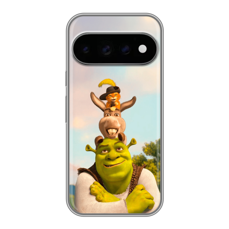 Силиконовый чехол на Google Pixel 11 Pro с принтом Шрек Shrek Силиконовый чехол на Google Pixel 11 Pro с принтом Шрек Shrek