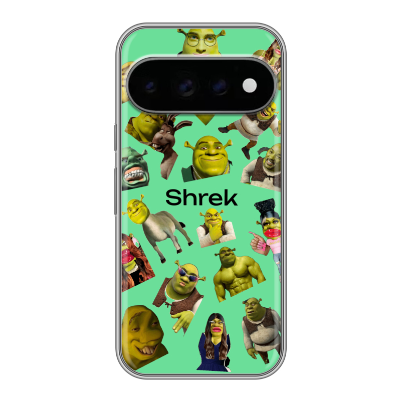 Силиконовый чехол на Google Pixel 11 Pro с принтом Шрек Shrek Силиконовый чехол на Google Pixel 11 Pro с принтом Шрек Shrek