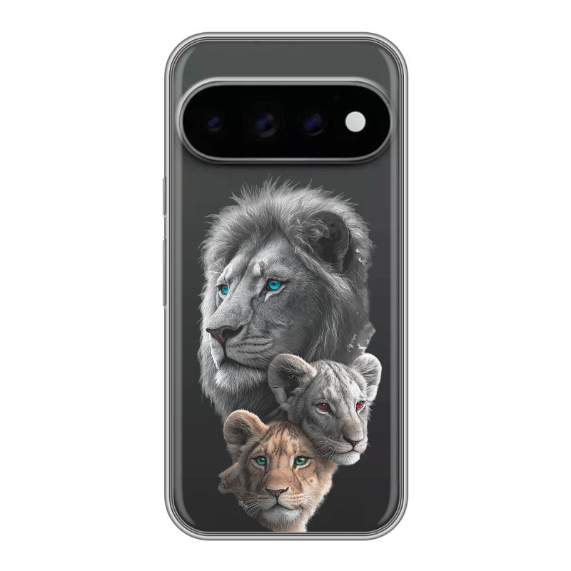 Силиконовый чехол на Google Pixel 11 Pro с принтом Львы Силиконовый чехол на Google Pixel 11 Pro с принтом Львы