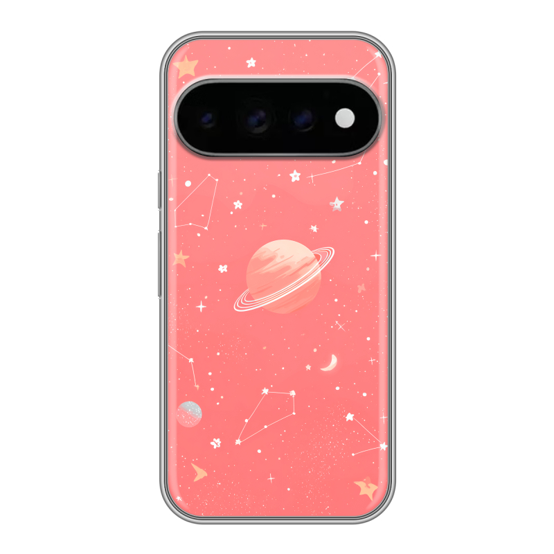 Силиконовый чехол на Google Pixel 11 Pro с принтом Розовый космос Силиконовый чехол на Google Pixel 11 Pro с принтом Розовый космос